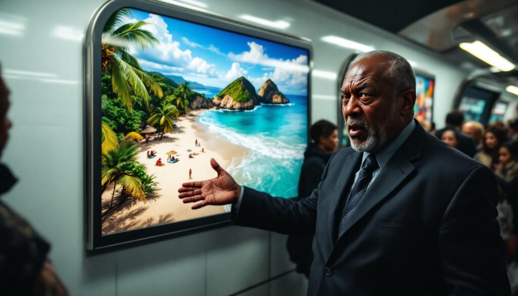 le maire de basse-terre exprime son indignation suite à une campagne publicitaire dans le métro parisien, jugée déformante et fantasmée de la réalité guadeloupéenne. découvrez ses réactions et les implications de cette représentation médiatique sur l'image de la guadeloupe.